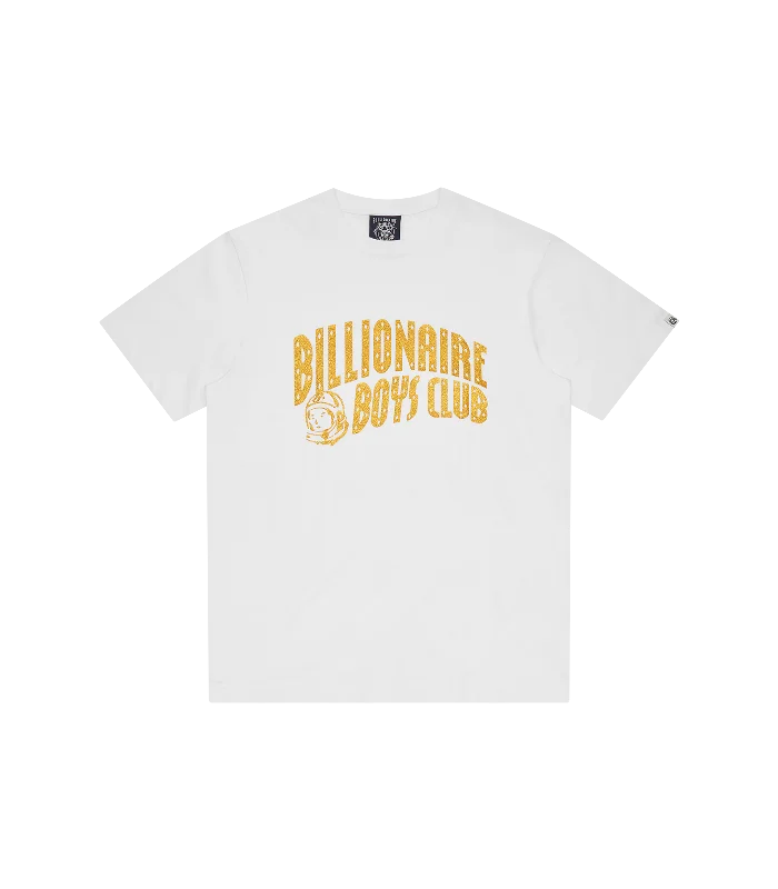 GLITTER ARCH LOGO T-SHIRT - WHITE/GOLD